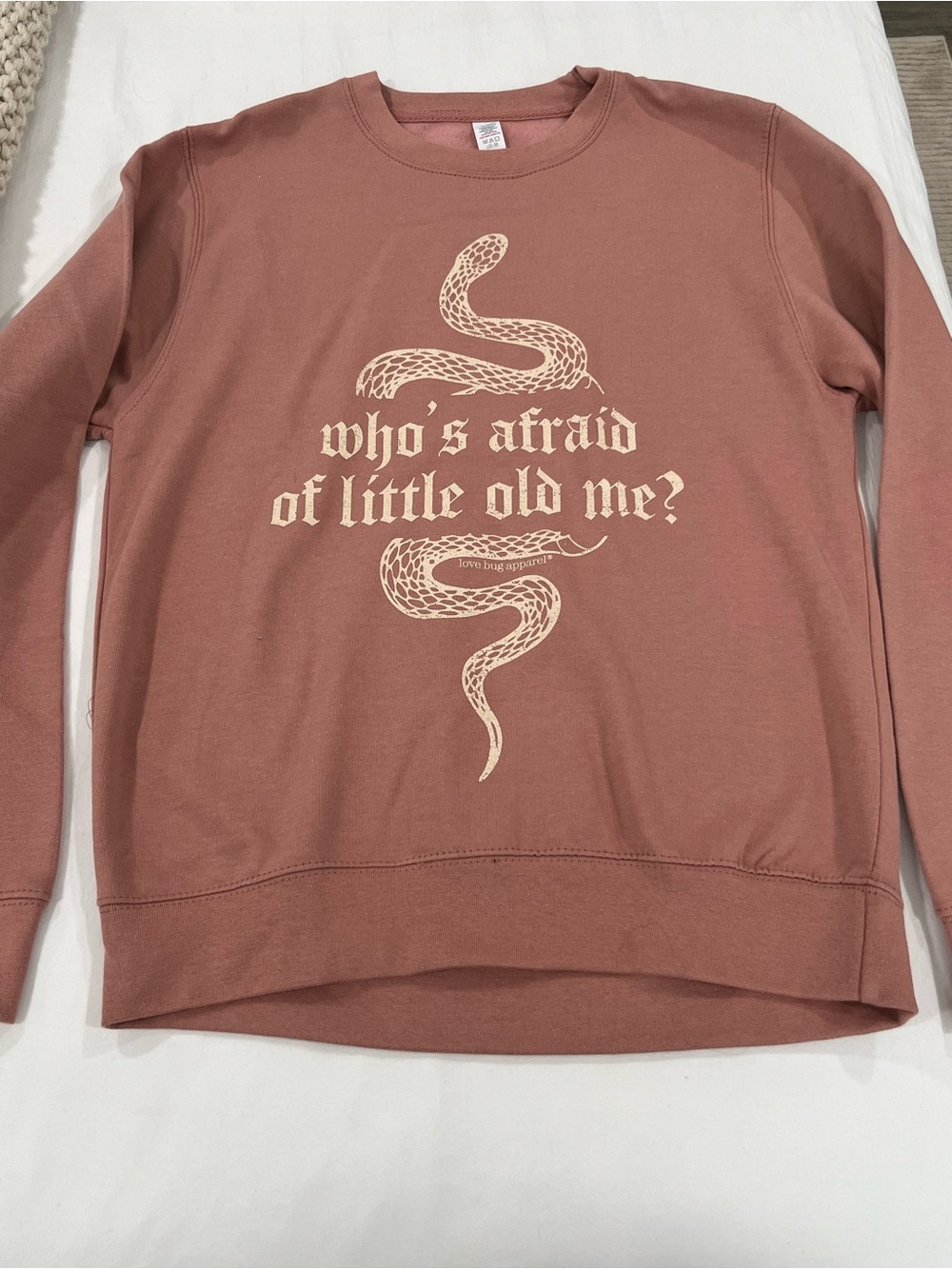 Taylor Swift Rust Crewneck Sweater with Cream Snake Graphic